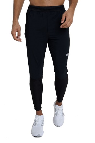 Medium Black Stealth Tapered Running Trouser with Zip Pockets