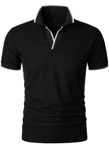 Medium Black Short Sleeve Polo Shirt