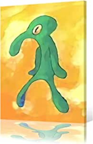 Classic Bold and Brash Painting Squidward Poster, Canvas Wall Art Print Home Bathroom Decor Framed Bedroom Office Living Room Small 8*12 Inch - 8*12 Classic Bold and Brash