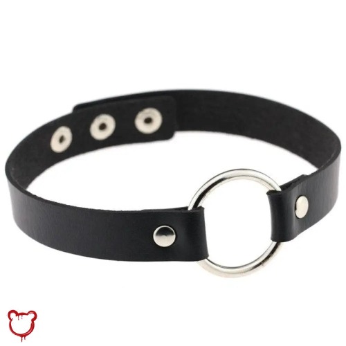 Black faux leather choker