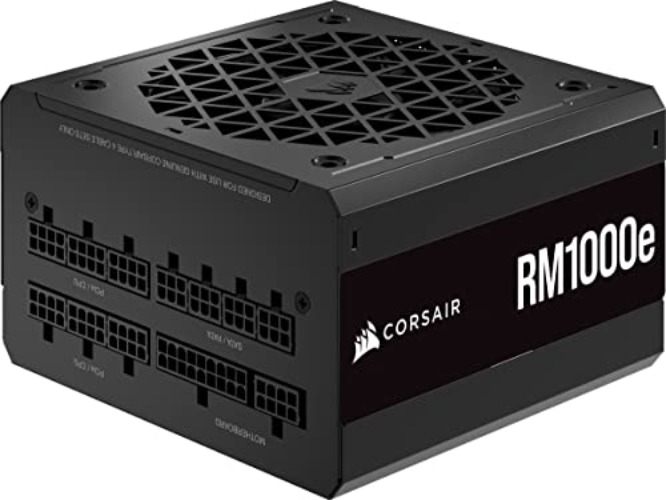 Corsair RM1000e (2023) Fully Modular Low-Noise ATX Power Supply - ATX 3.0 & PCIe 5.0 Compliant - 105°C-Rated Capacitors - 80 PLUS Gold Efficiency - Modern Standby Support - Black - RMe (2023) - 1000 Watts - Black