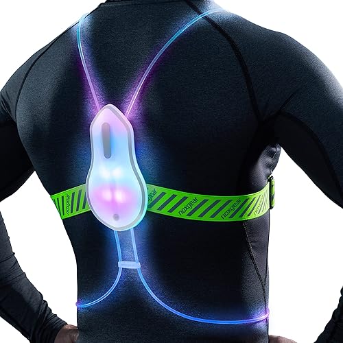 noxgear Tracer2 - Multicolor Illuminated, Reflective Vest for Running or Cycling (Rechargeable, Waterproof) - Small