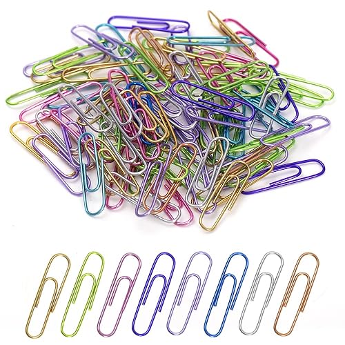 Paper Clips, 240pcs Medium Size Colored Paper Clip, PaperClips Assorted Colors, Paper Clips for Paperwork Office School and Personal Use - Colorful