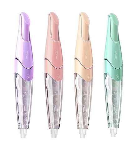 BITOSEE White Out Tape, Retractable White Out Correction Tape, Refillable White Out Pen, Aesthetic Cute Whiteout for Office Supplies