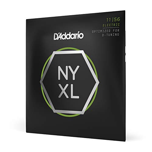 D'Addario Guitar Strings - NYXL Electric Guitar Strings - NYXL1156 - Unrivaled Strength, Tuning Stability, Enhanced Mid-Range - For 6 String Guitars - 11-56 Medium Top/Extra Heavy Bottom - 1-Pack - Med. Top/X-Hvy Bottom, 11-56 - Guitar Strings