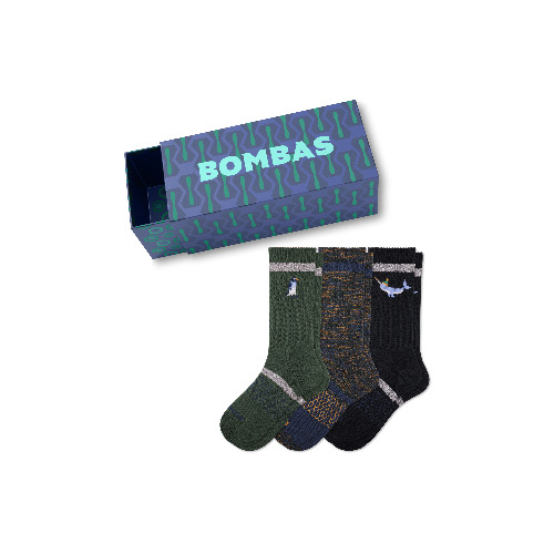 Men's Holiday Calf Sock 3-Pack Gift Box | olive black mix / l