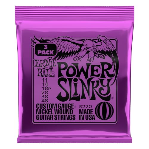 Ernie Ball Power Slinky Nickel Wound Electric Guitar Strings 3 Pack - 11-48 Gauge - Power (11-48) - 3-Pack - Strings