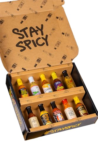 Hot Ones Hot Sauce Gift Box - 10 Natural Ingredients, Small Batch Variety Pack for Spice Lovers - Season 22 Hot Sauce 10 Pack