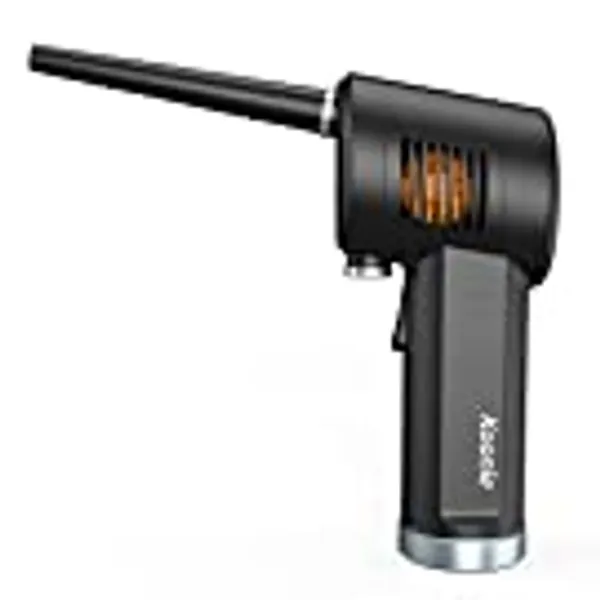 KOONIE Cordless Air Duster, Battery Operated Computer Cleaning Duster, Portable Replaces Compressed Air Cans,10W Fast Charging, 6000mAh, Powerful 33000 RPM, No Gas for Computer, Keyboard, Car, Pet House