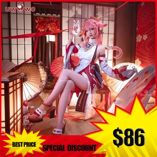 【Special Discount】Uwowo Game Genshin Impact Inazuma Yae Miko Cosplay Costume - 【Pre-sale】Set A S