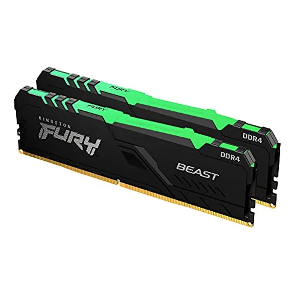 Kingston FURY Beast RGB 16GB (2x8GB) 3200MT/s DDR4 CL16 Desktop Speicher Kit mit 2 KF432C16BBAK2/16