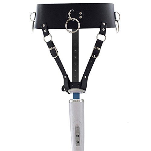 Vibrator Leather Constrained Forced Strap - Electric Waistband Harness Fixed Tie Belt Holder(Wand Or Vibrator Not Included)