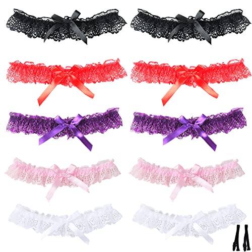Lace Wedding Garter Bridal Lace Floral Bowknot Garter Ribbon Belt Leg Ring for Women Girls Favor - Lace-10