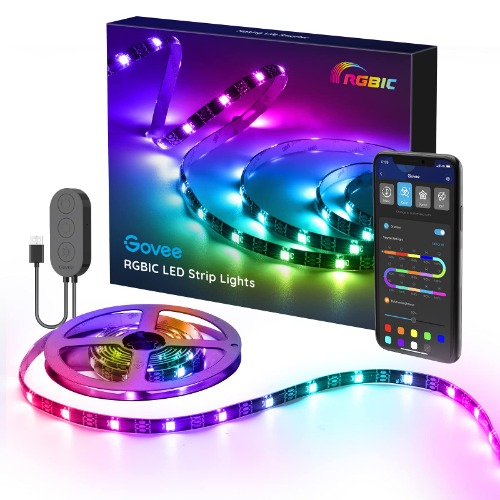 Govee RGBIC LED-strip, 2 m waterdichte LED-strip bestuurbaar met app, LED-tv-achtergrondverlichting synchroniseren met muziek, USB-bediening, voor tv, pc, decoratie, feest