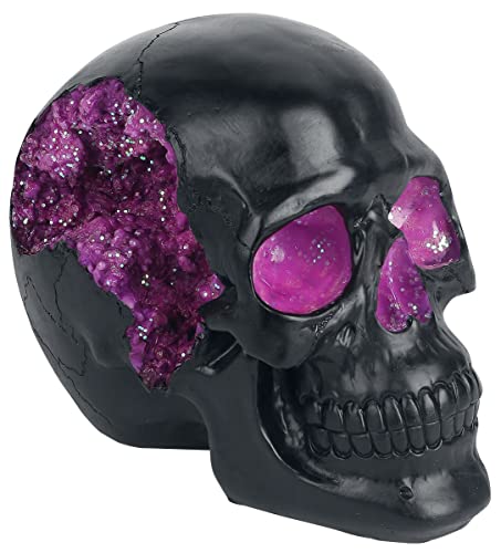Nemesis Now Geode Skull Figurine 17cm, Resin, Black, Purple