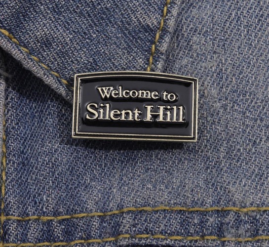 Dark Goth Horror Enamel Pin - Silver