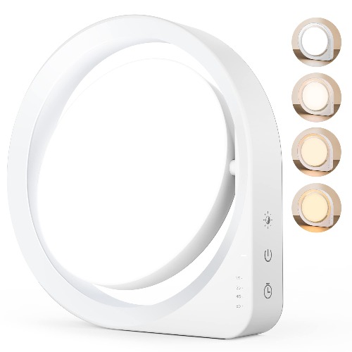 Light Therapy Lamp, MediAcous UV-Free 11000Lux Therapy Light, Happy Lamp with 4 Brightness Levels & Color Temperature & Timer, Daylight Lamp with Memory Function for Home/Office/Decoration - 
