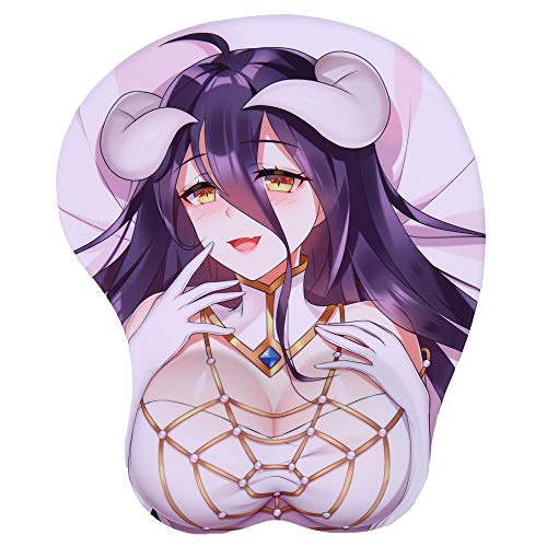 BOO ACE Overlord New Albedo 3D Mousepads Girl Anime Mouse Pads with Wrist Rest 2Way Skin (Overloard New)