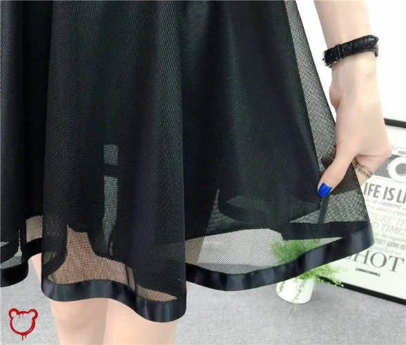 Spice Maxi Mesh Skirt - Pure Black / M