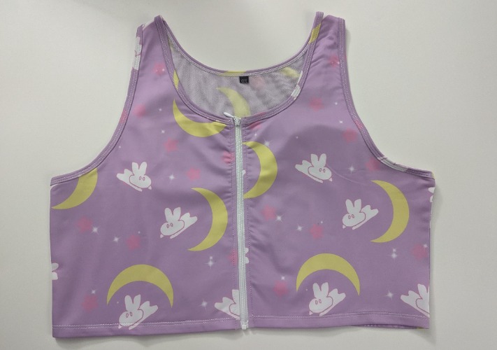 Moon Bunny Zippered Crop Top Binder - 2XL