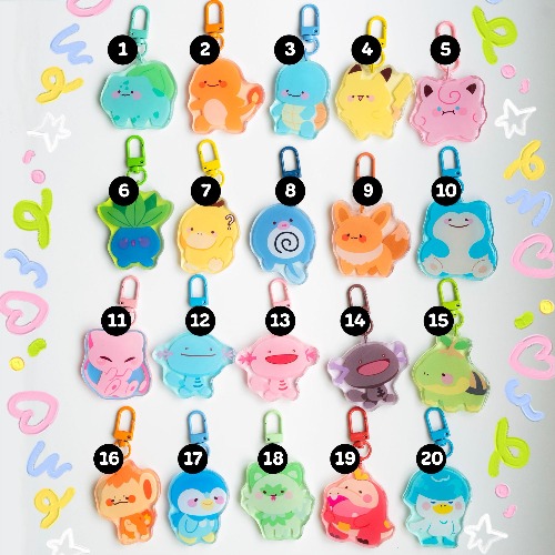 [SECONDS] Derpymon Tinted Acrylic Charm Keychains with Epoxy Coating - No. 14