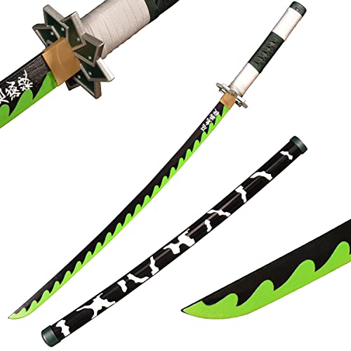Sword Valley Holz Blade Anime Samurai Schwert, Demon Slayer-Schwert 104 cm- Wooden Cosplay Spada, Tanjirou Spada, Toy for Kids or Anime Fans (Shinazugawa Sanemi) - Shinazugawa Sanemi