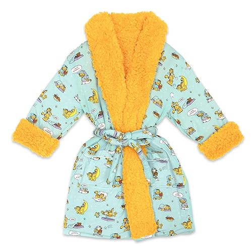 Bellabu Bear Garfield Lazy Mondays Rayon from Bamboo Sherpa Robe, Matching Family Robe, for Adults - Medium - Garfield Lazy Mondays