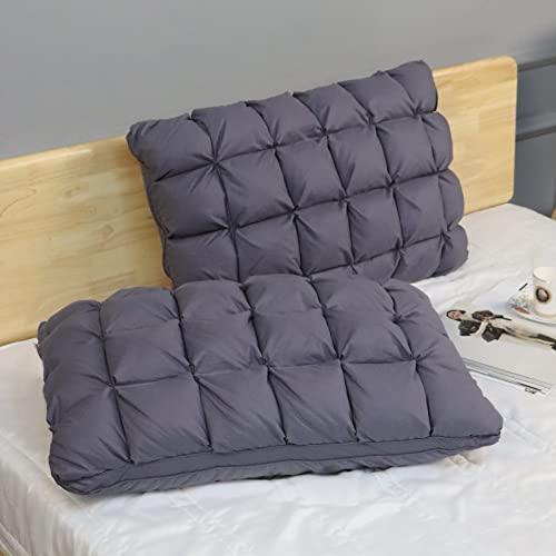 YOUR MOON Soft Down-Alternative Pillow Standard Size Set of 2, Fluffy Soft Luxury Support Pillow Hotel Gel Sleeping Pillows 2 Pack, Bed Pillows for Back Sleepers（Gray） - Gray - Standard (Pack of 2)