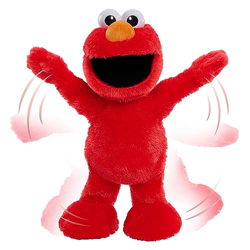 Sesame Street Elmo Slide Singing and Dancing 14-inch Plush, Pretend Play, Interactive Toy, Kids Toys for Ages 2 Up by Just Play - Frustration Free Packaging