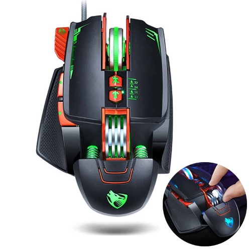 Dragon V9 8 Buttons DPI Adjustable LED PRO Gaming Mouse - Black