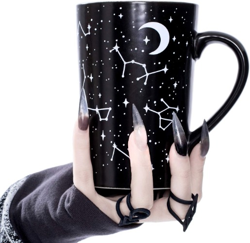 Rogue + Wolf Voyager Tall Coffee Mug Halloween Decor Spooky Gifts Ghost Cool Mugs for Women & Men Witch Goth Tea Creepy Kawaii Wiccan Hocus Pocus Astrology Witchcraft Supplies - 12.8 oz / 380ml - Voyager 12.8 Fluid Ounces