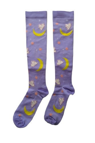 Moon Bunny Compression Socks - S/M