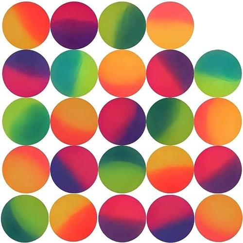 Dadop Bouncy Balls, 24 Pcs Color Bouncy Ball Dull Polish Look and Good Bounce Power for Kids Party Favors, Prizes, Birthdays Gift - (25mm)