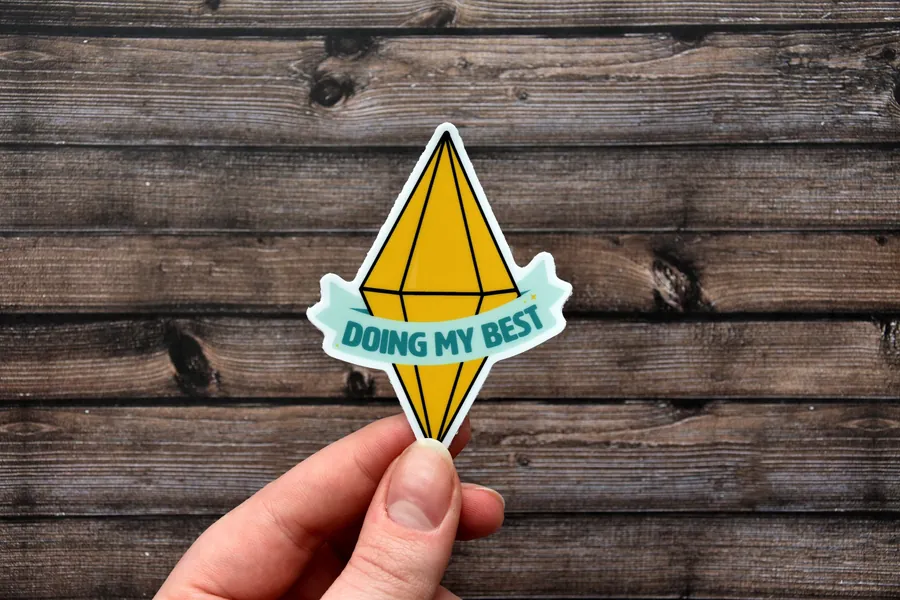 Doing My Best Plumbob Sticker - Vinyl Gamer Sticker