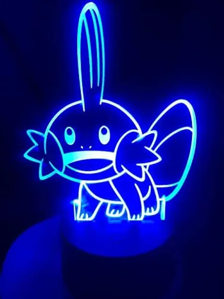 Custom Engraved Acrylic Mudkip LED Sign with light up base