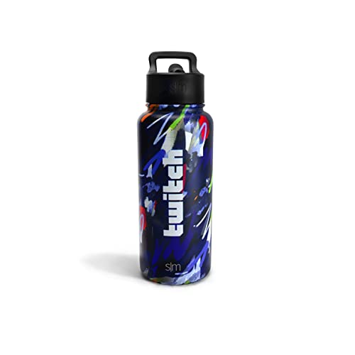 Twitch 32 oz Water Bottle Straw Lid - Multicolor Print - Multicolor Print