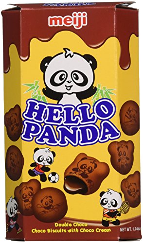 Meiji Hello Panda Double Chocolate Creme Filled Cookies, 1.74 Ounce - Double Chocolate - 1.74 Ounce