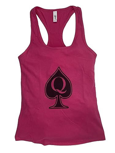 Queen of Spades Shirt with QoS Symbol - Large - Tank-pink