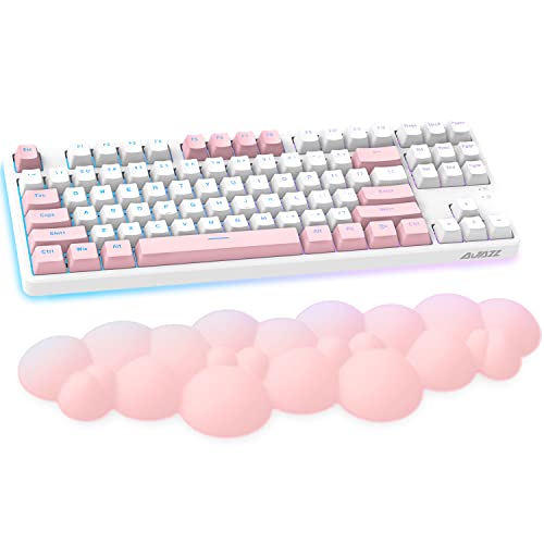 Wolkenweiche, ergonomische Handballenauflage für 100 Tasten, 87 Tasten, 68 Tasten, Tastatur, PU-Material, rutschfeste Gummibasis, Memory-Schaumstoff, wolkenförmige 15,2 * 4,4 * 1,2 Zoll