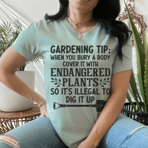 Gardening Tip Tee - Heather Prism Dusty Blue / L