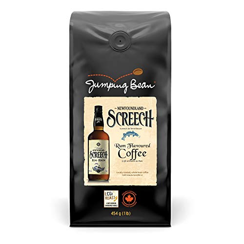 Jumping Bean Newfoudland Screech Rum Flavoured Whole Bean Coffee, Screech Flavoured, 454 g