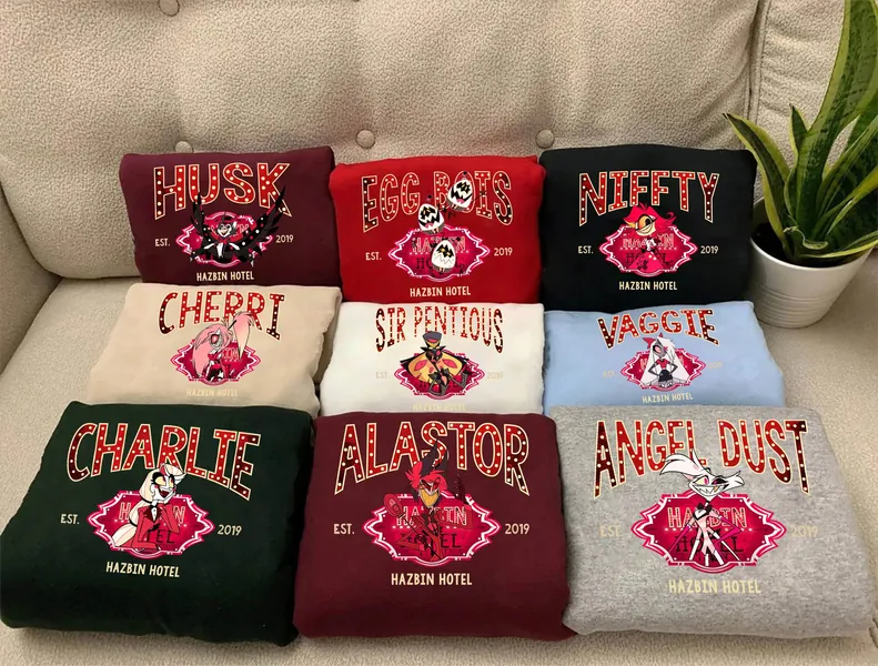 Hazbin Hotel Characters Of Years Shirt,Hazbin Hotel Characters Tee, Helluva Boss, Alastor, Vaggie, Charlie,Angel, Niffty,Cherri,Sir Pentious