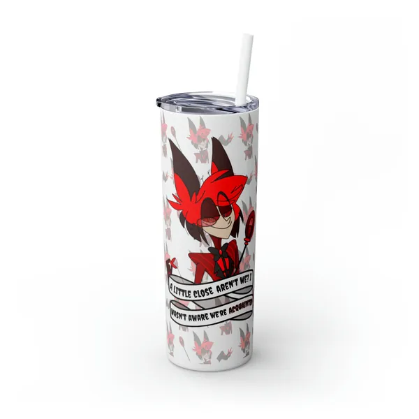 Alator The Radio Demon  Hazbin Hotel Skinny Tumbler with Straw, 20oz