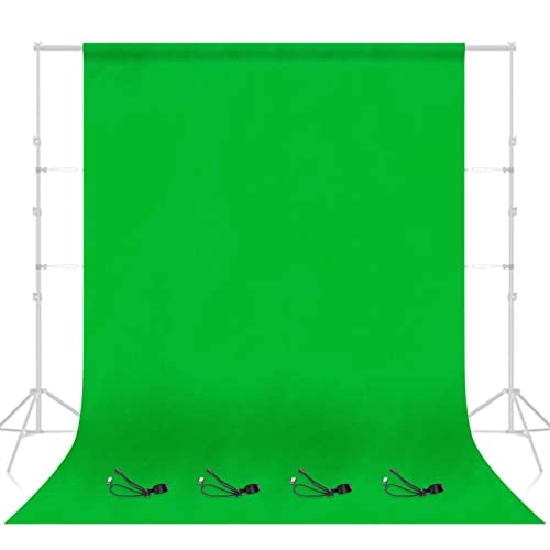EMART Green Screen Backdrop, 6 x 9 FT Photography Greenscreen Background for Streaming Zoom, Small Photo Muslin Green Curtain with 4 Backdrop Clip - 6x9FT - Green