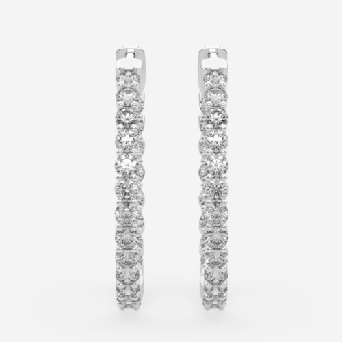 Inside Out Classic Hoop Earrings - 2 / White Gold 14k