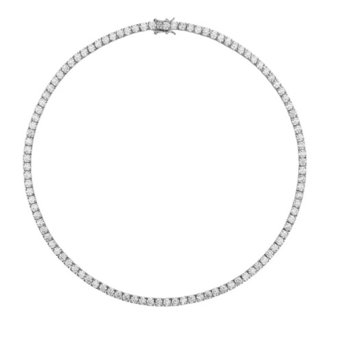 Tennis Necklace - 7 / White Gold 14k