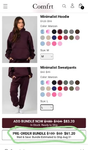 Minimalist Set | Maroon | M/L