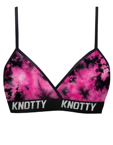 BeChill™ Pink Punk Rock Tie-Dye Wrap Bra | XL