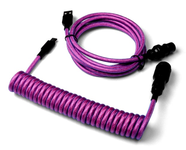 Keyboard Coiled Aviator Cable - Purple