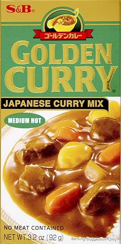 S&B, Golden Curry Japanese curry Mix, Medium Hot, 3.2 oz - 3.2 Ounce (Pack of 1)
